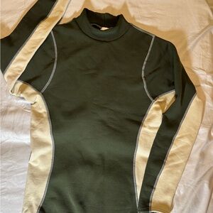 Immersion Research Made in USA Thick Skin Thermal Top - Green & Tan- Sz L